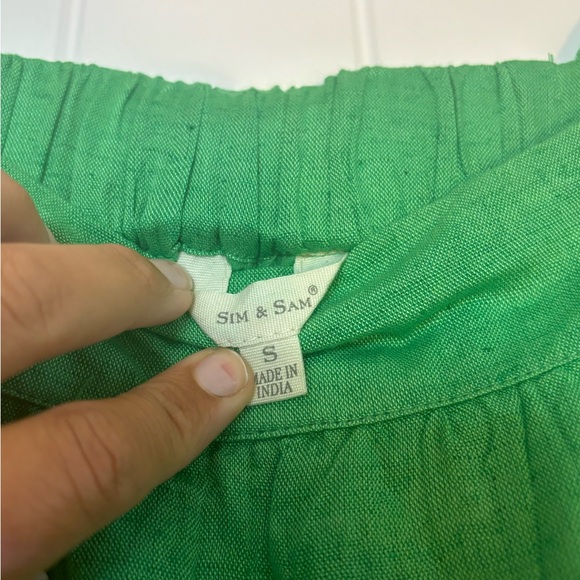 Sim & Sam Kelly Green Sleeveless Rayon Linen Lagenlook Midi Maxi Dress Size S - Picture 2 of 4